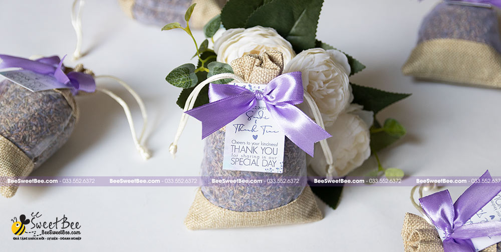 Quà tặng túi thơm Lavender cho khách mời đám cưới của CDCR Sandi & Thanh Trúc 07/10/2023