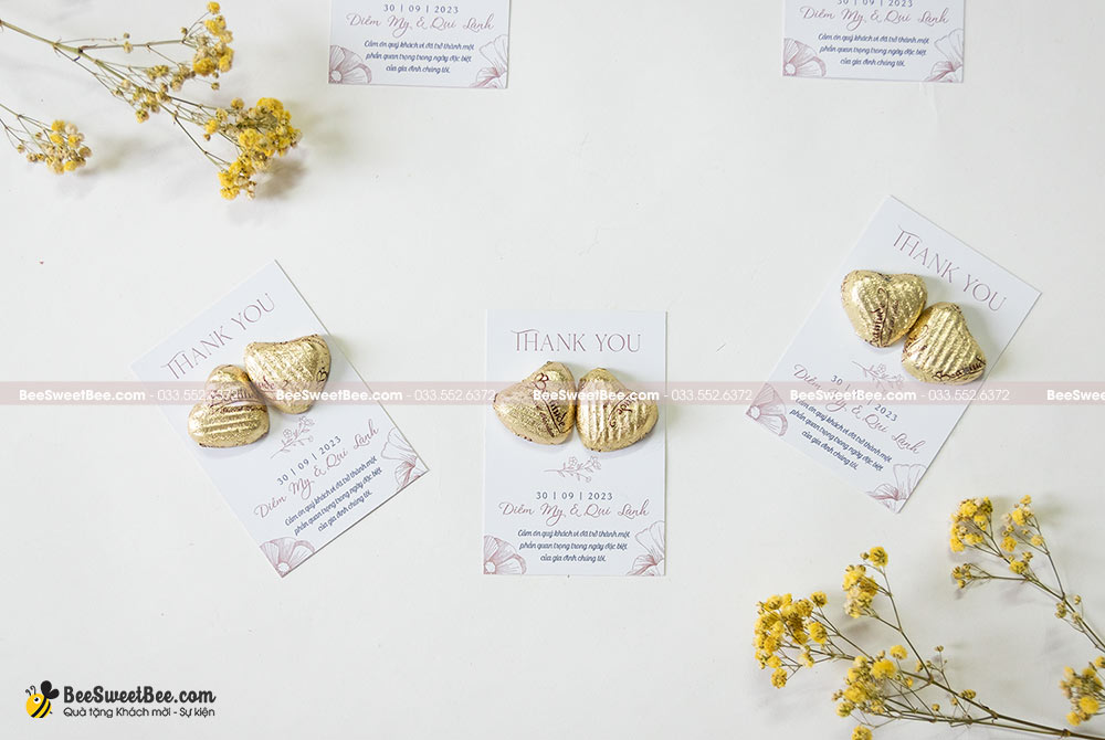 Quà tặng chocolate đáp lễ khách mời đám cưới của CDCR Diễm My & Quí Lành 30/09/2023