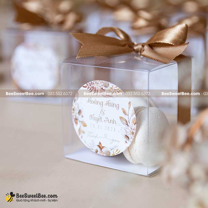 Set 3 bánh macaron 3cm cám ơn khách mời đám cưới của cô dâu chú rể Hoàng Hưng & Tuyết Anh 29/01/2024
