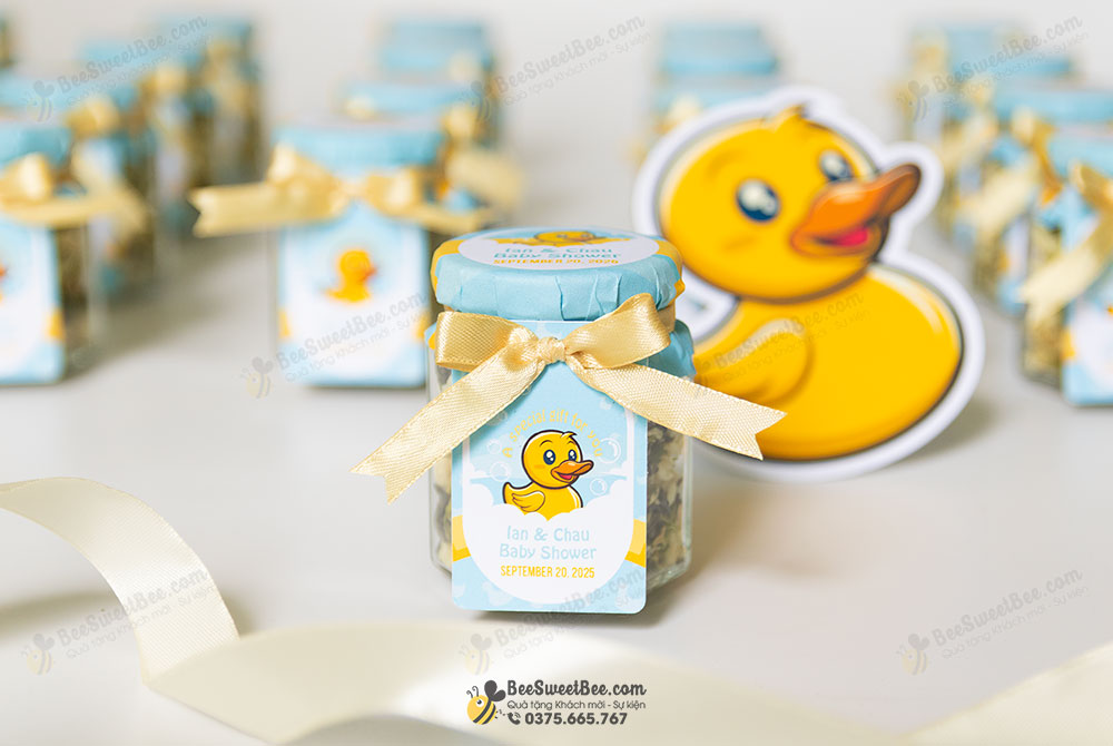 Set quà tặng trà hoa lài cảm ơn khách mời tiệc Baby Shower của gia đình hai bé Ian & Chau 20/09/2025