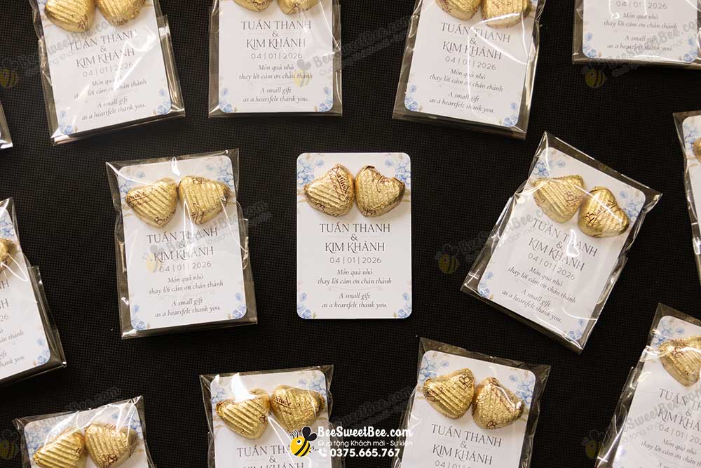 Set quà 2 viên chocolate dành tặng khách mời của cô dâu chú rể Tuấn Thanh & Kim Khánh 04/01/2026