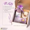 Set quà tặng B.Lilly: Túi thơm lavender - Nến bông hoa + Thiệp - Hũ nến thơm