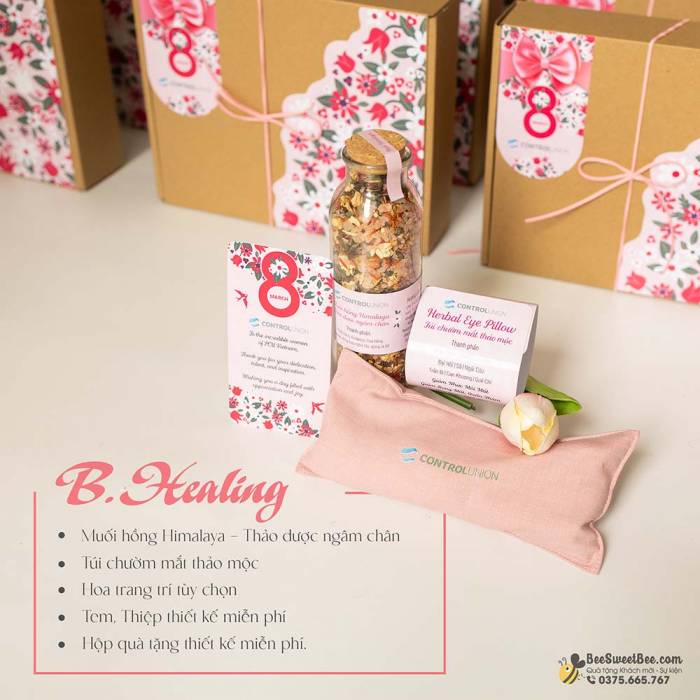 Set quà tặng B.Healing: Muối hồng Himalaya - Túi chườm mắt thảo mộc