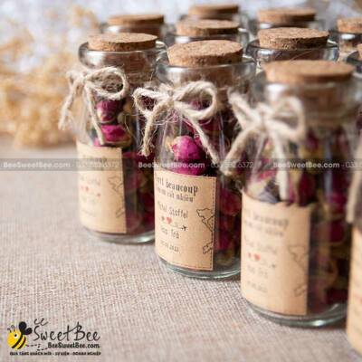 Quà tặng trà hoa hồng nút gỗ 100ml