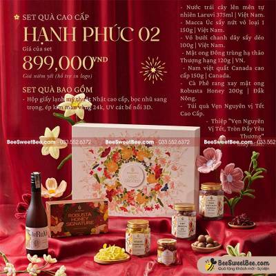 Set quà tết cao cấp Xuân Hạnh Phúc - Hỗ trợ in logo